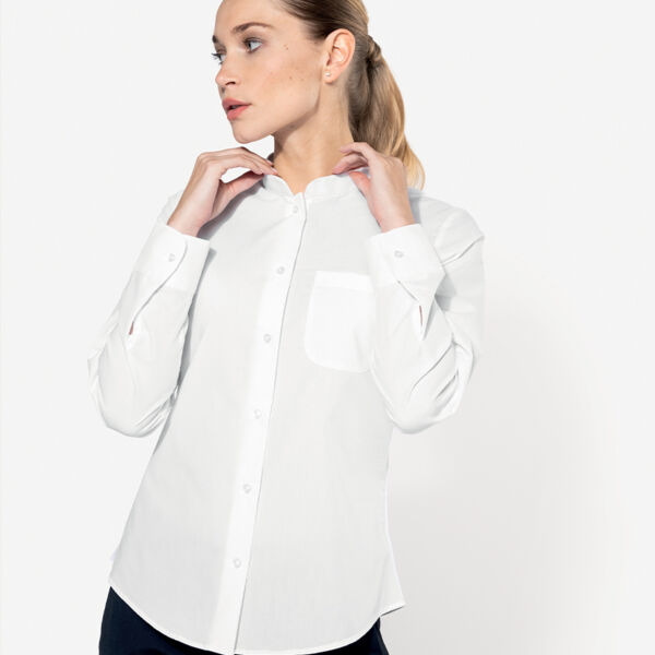 Kariban Ladies Long Sleeve Mandarin Collar Shirt Thumbnail
