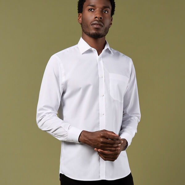 Kustom Kit Long Sleeve Tailored Poplin Shirt Thumbnail