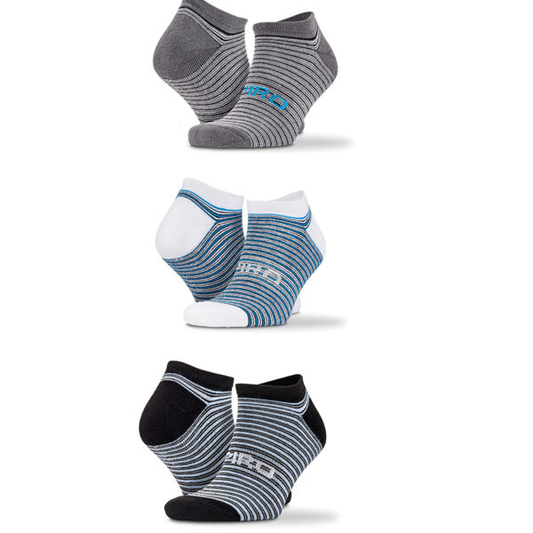 Spiro 3 Pack Mixed Stripe Sneaker Socks Thumbnail
